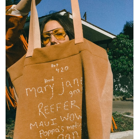 NWOT Stoned Immaculate X Jenean Jenean embroidered Dime Bag Tote - Picture 10 of 15